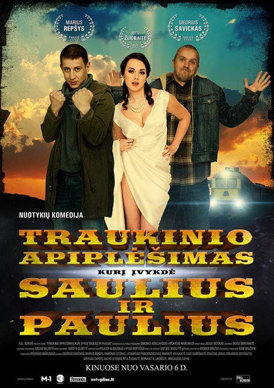 Póster de Traukinio apiplesimas, kuri ivykde Saulius ir Paulius