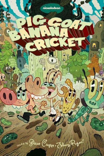 Póster de Cerdo, cabra, banana, grillo