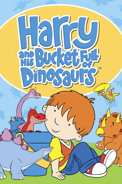 Póster de Harry y su cubo de dinosaurios