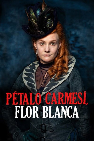 Póster de Pétalo carmesí, flor blanca