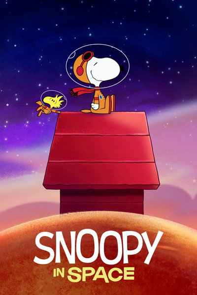 Póster de Snoopy en el espacio